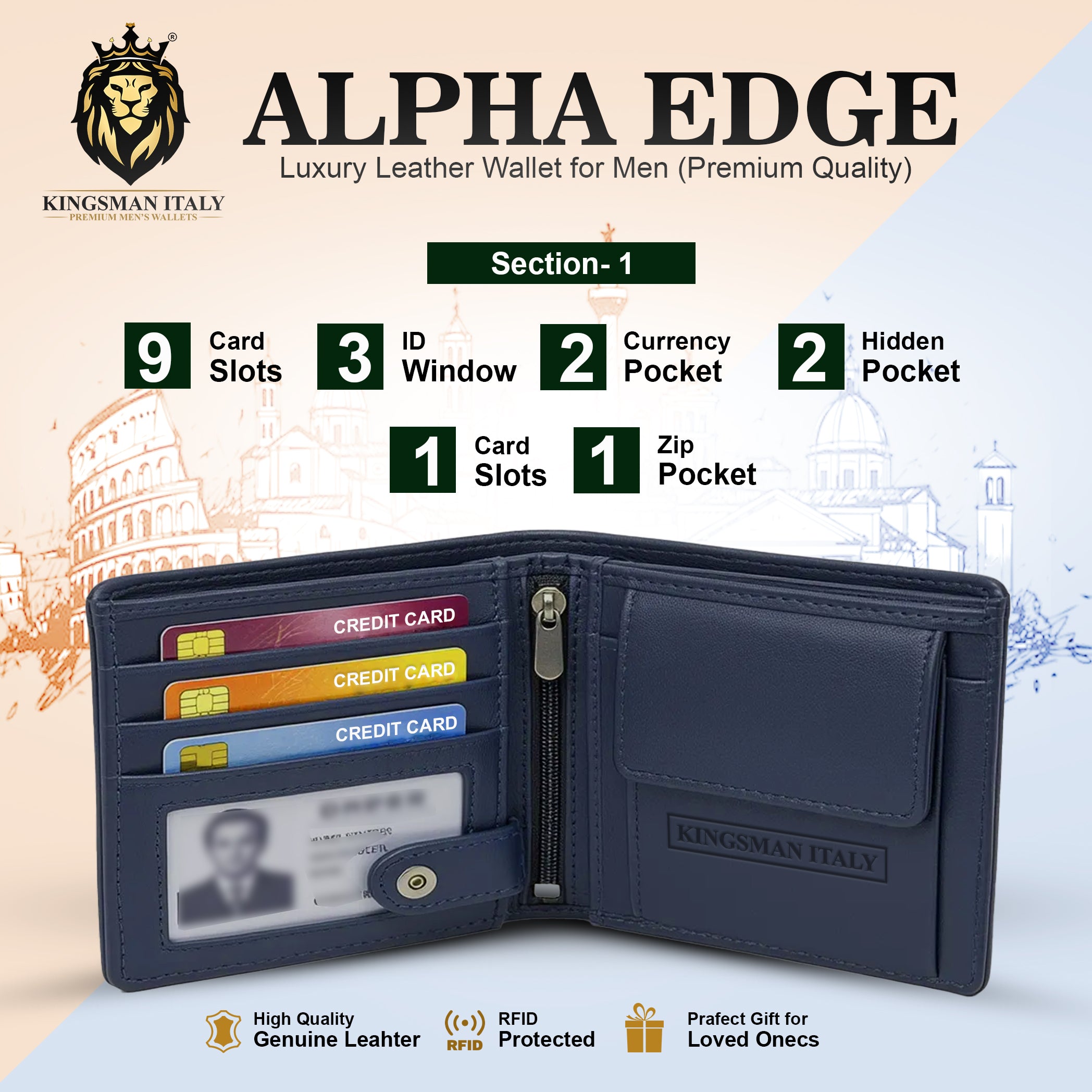 Alpha Edge Wallet for Men's