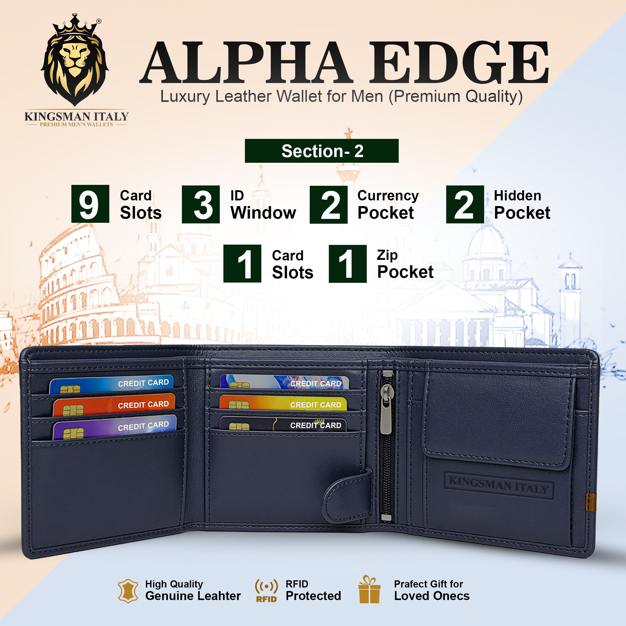 Alpha Edge Wallet for Men's